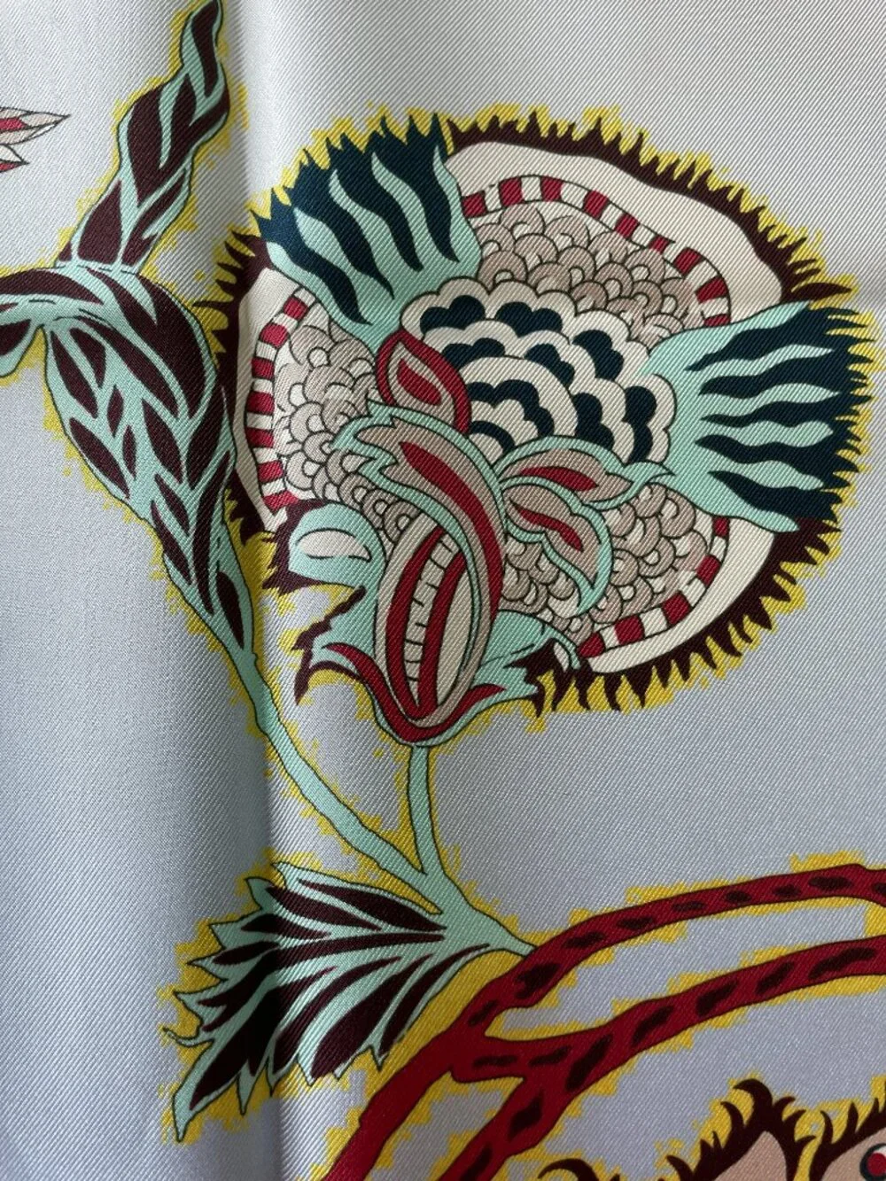 Vintage LONGCHAMP Tree of Life Silk Scarf